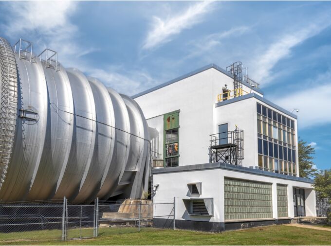 photo of a research building with a wind tunnel.